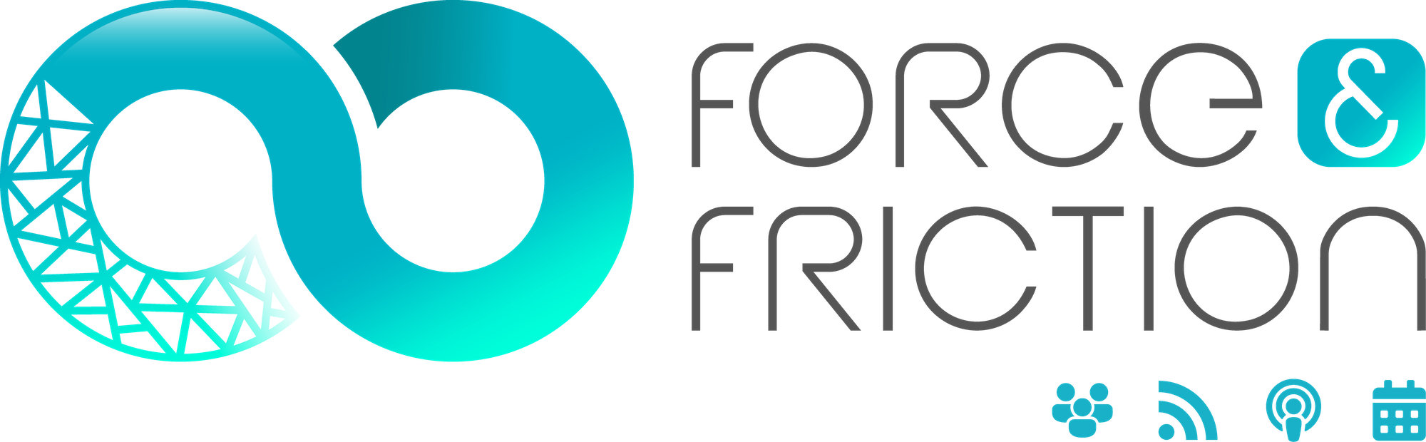 Force & Friction - Logo Teal - With Icons